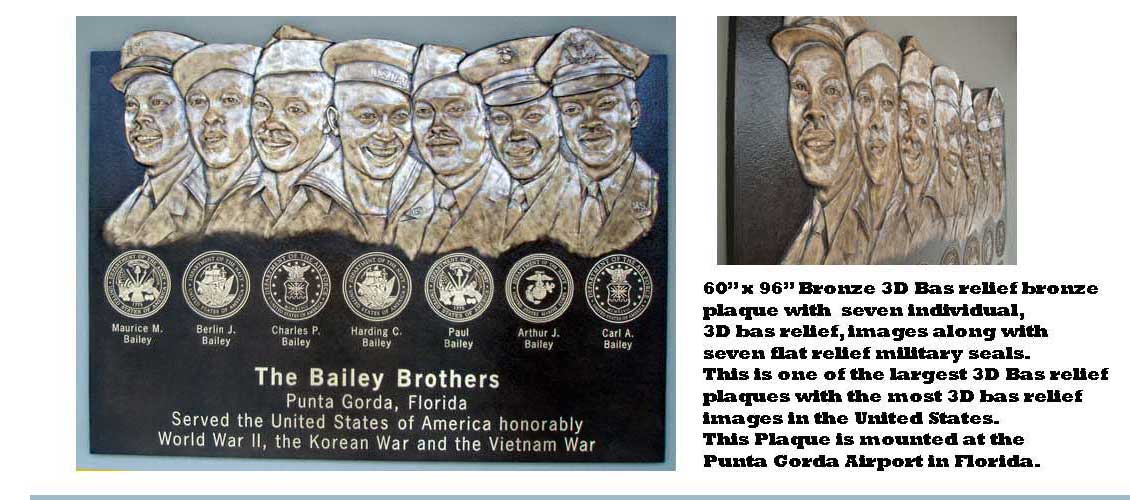 bas relief plaque, bailey brothers bas relief plaque